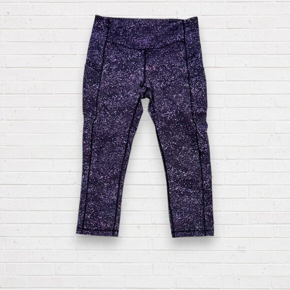 LULULEMON Wunder Under Hi-Rise 21" Crystalline Crop Athletic Yoga Pants Multi 8 - Picture 1 of 7